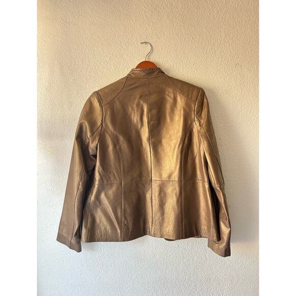 Style & Co Metallic Leather Jacket - Picture 4 of 6